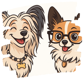 Glückliche Hunde laufen frei auf einer Wiese